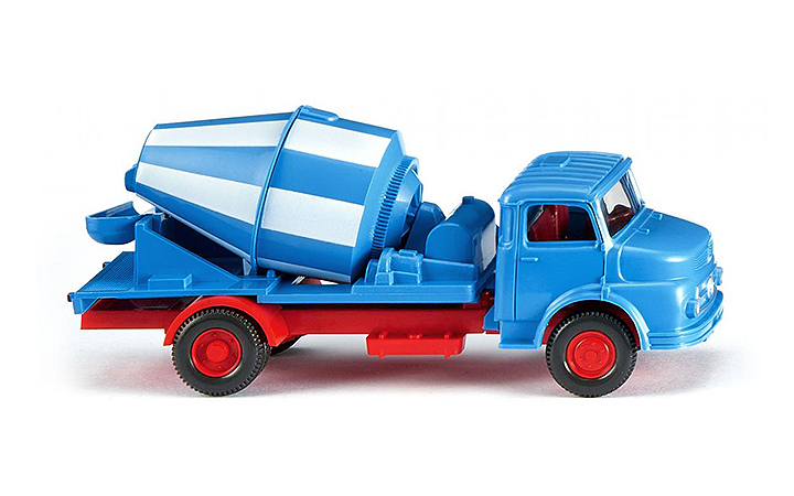 Wiking/B-LO 053202 Concrete mixer (MB short-bonnet) - blue/white