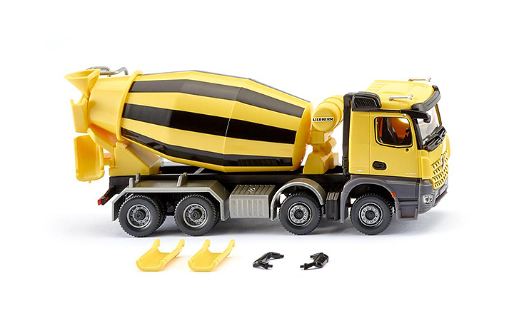 Wiking/B-LO 068149 Truck mixer - yellow/black (MB Acros/Liebherr)