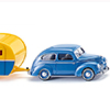 Wiking/B-LO 082004 Ford Taunus G73A w. trailer blue/yellow