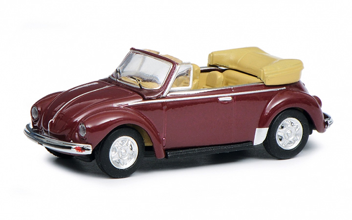 Schuco/VR- 452646500a 1:87 H0 MHI VW Kafer Cabriolet maroon