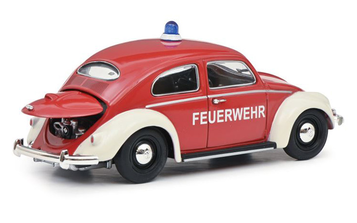 Schuco/VR- 450774300 VW Kafer + VW T1 Pritsche Feuerwehr 1:32