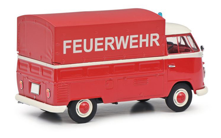 Schuco/VR- 450774300 VW Kafer + VW T1 Pritsche Feuerwehr 1:32