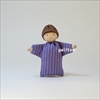 ヘアビック Herwig ド-ルハウス用人形　赤ちゃん 紫シマ服