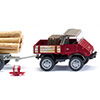 Wiking/B-LO 087006 Unimog U 411 mit Langholzanhanger - braunrot