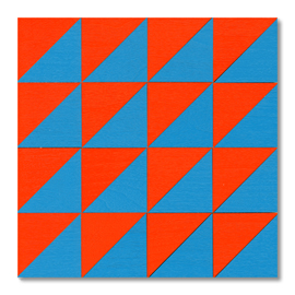 童具館 ケルンモザイク45四角C(1/2直角二等辺三角形 青・橙)