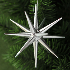 Xmas限定販売 クリスマスオーナメント 銀の星 大 木のおもちゃ がりとん Galiton