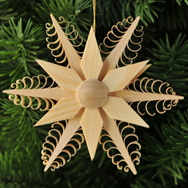 Xmas限定販売 クリスマスオーナメント 削り木の星a 木のおもちゃ がりとん Galiton