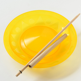 ヘンリース スピニングプレートセット 黄クリア 木のおもちゃ がりとん Galiton ヘンリース スピニングプレートセット 黄クリア 木のおもちゃ がりとん Galiton